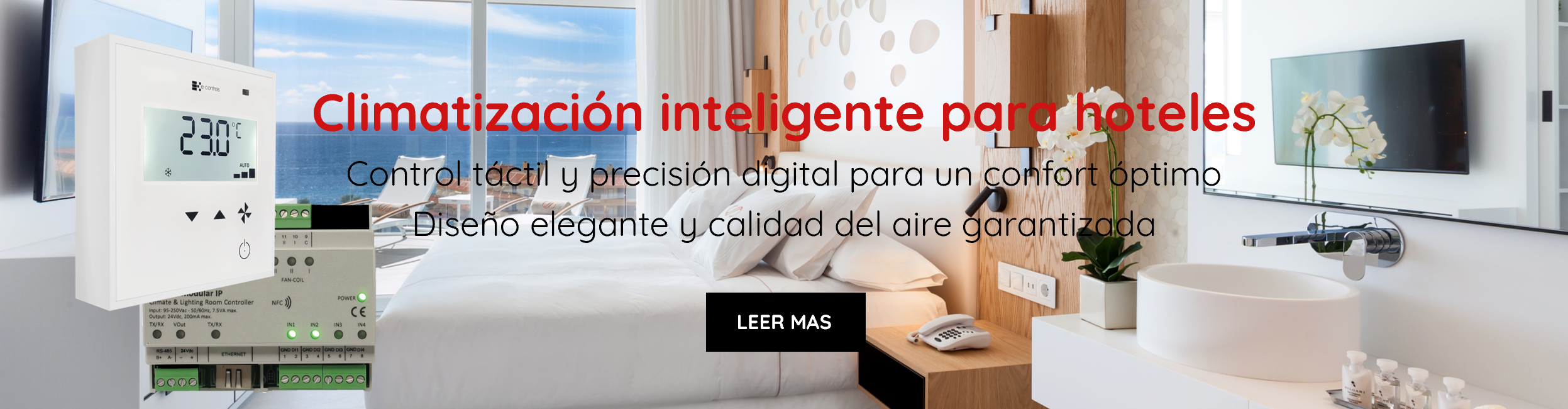 Climatización inteligente para hoteles Control táctil y precisión digital para un confort óptimo Diseño elegante y calidad del aire garantizada